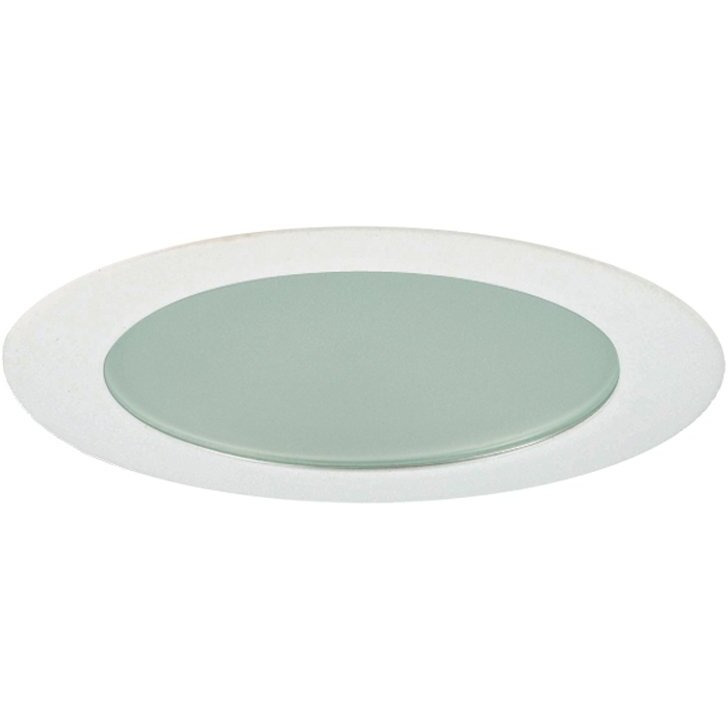 Jesco Lighting TM309WH 3-Inch Aperture Low Voltage Trim Recessed Light, Flat Frosted Opal Glass for Shower, White Finish