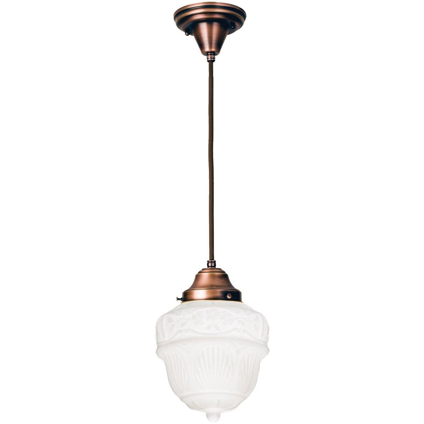 Meyda Tiffany 50645 Traditional One Light Mini Pendant from Revival Collection in Burnished Copper Finish, 7.50 inches, 7.5" Width