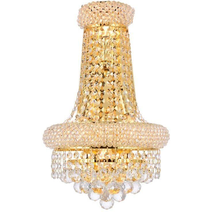 Elegant Lighting Value Primo 4 light Gold Wall Sconce Clear Royal Cut Crystal