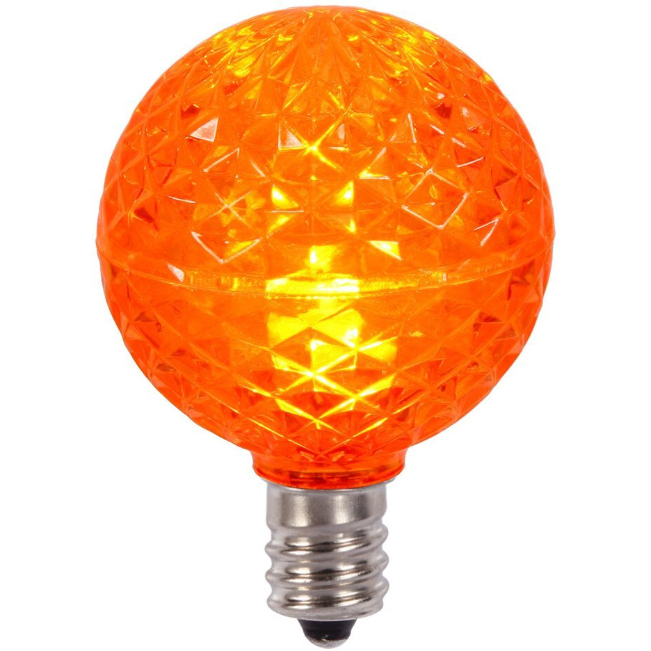 Vickerman G40 LED Orange Bulb E12 Nickel Base .45W, Package of 25