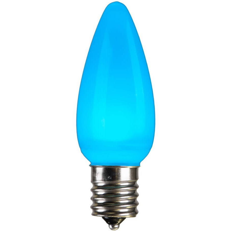 Vickerman C9 Ceramic LED Teal Bulb Nickel Base, 120V .6 Watts, 5 diodes, 25 Bulbs per Pack