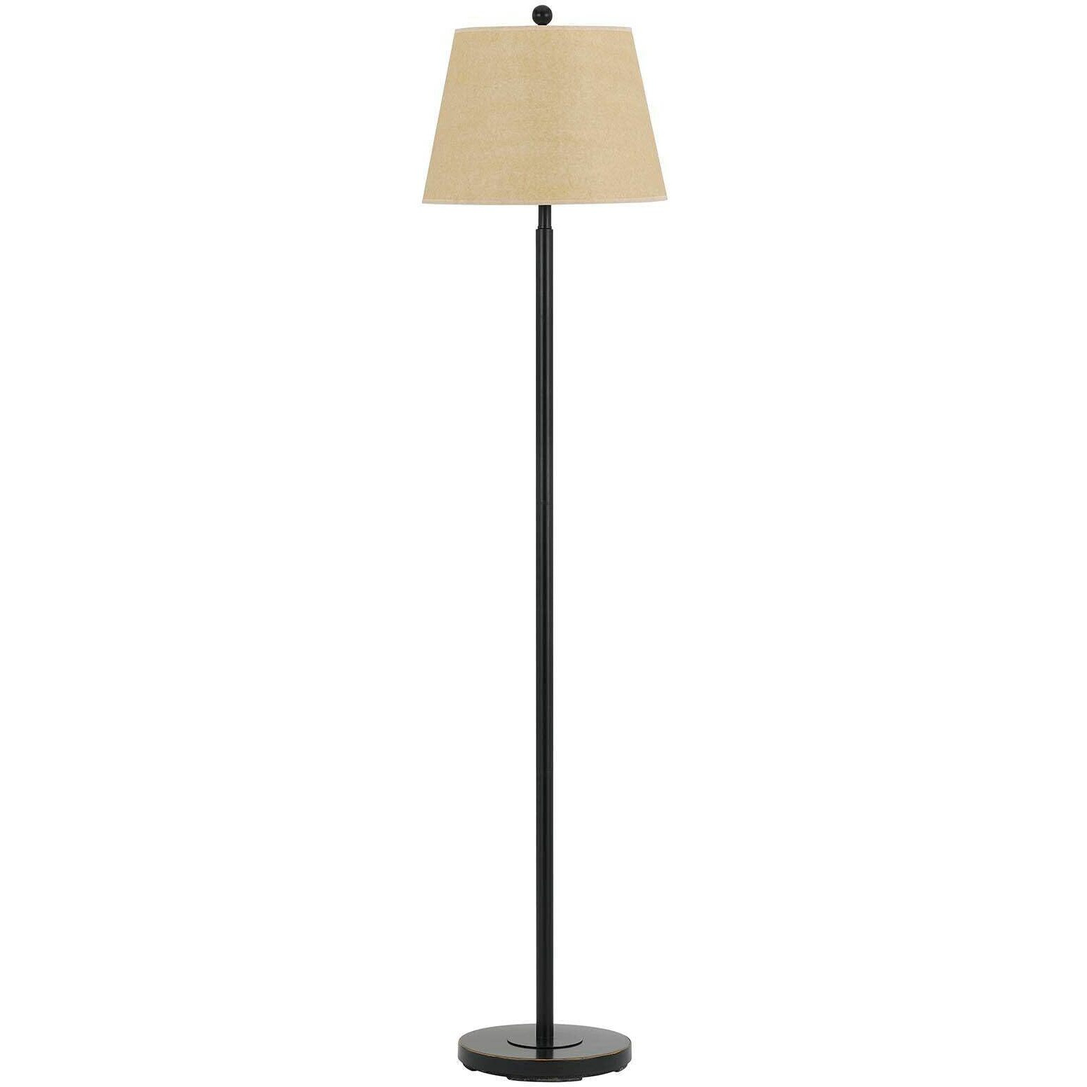 HomeRoots 526234 60 in. Bronze Traditional Shaped Floor Lamp with Tan Square Shade