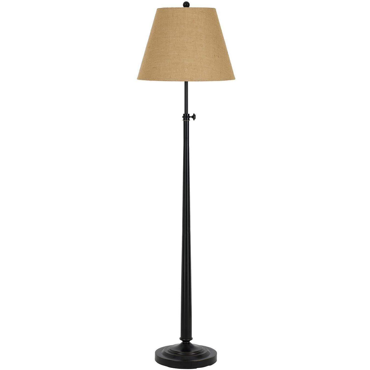 HomeRoots 526267 65 in. Bronze Adjustable Traditional Shaped Floor Lamp with Brown Empire Shade