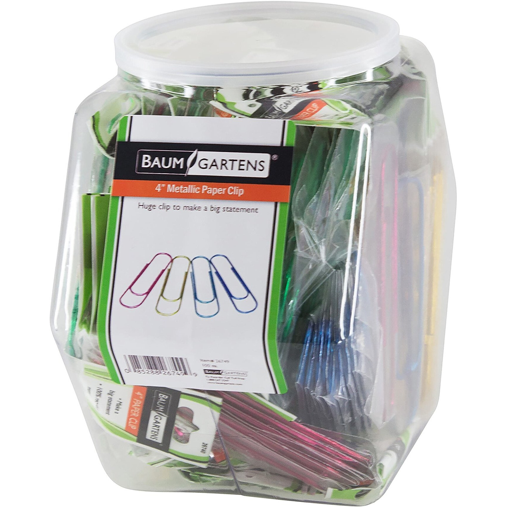 ASSORTED -4 PAPER CLIP TUB