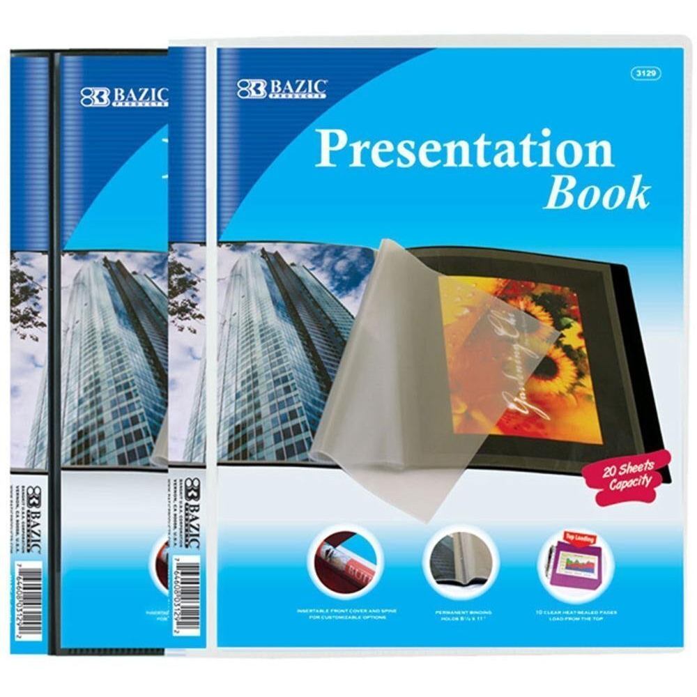 BAZIC 10-Pockets Presentation Book (Pack of 144)