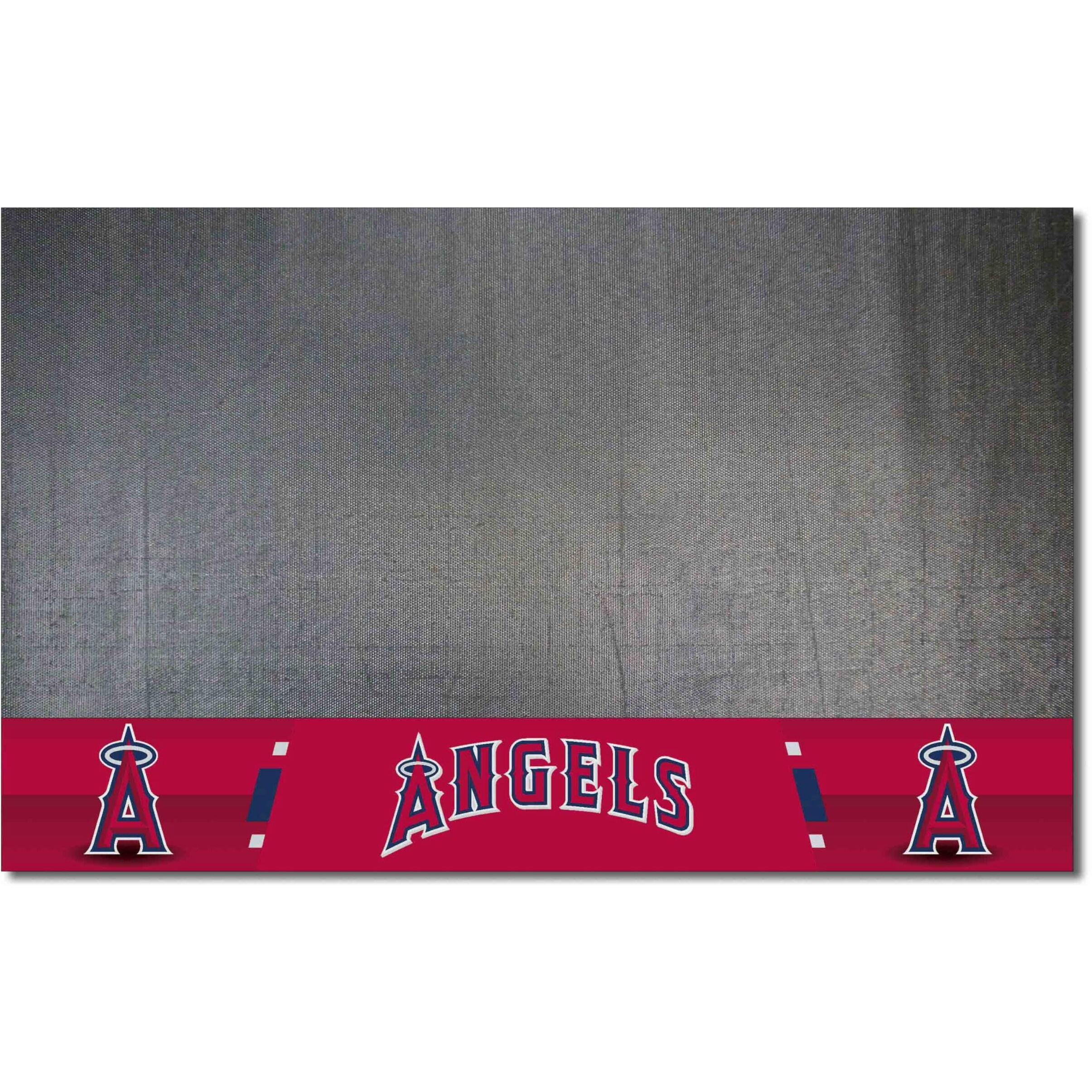 FANMATS MLB Los Angeles Angels Vinyl Grill Mat, 12157, Black, 26&quotx42"