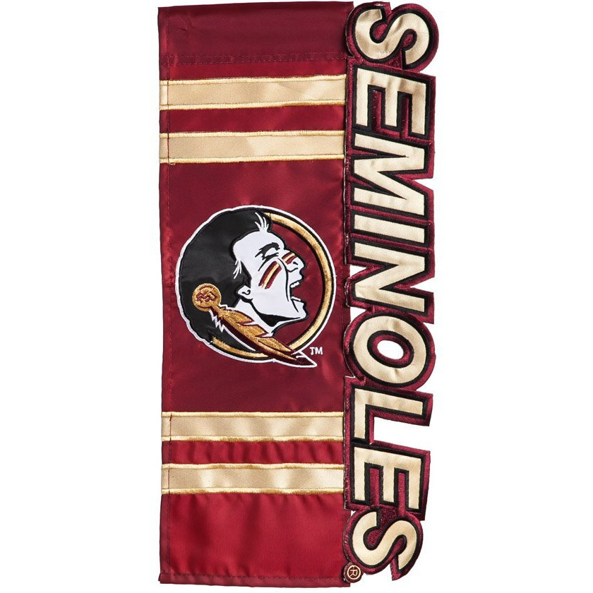 Evergreen Enterprises NCAA Florida State Seminoles FlagSculpted Applique Style, Team Colors, One Size