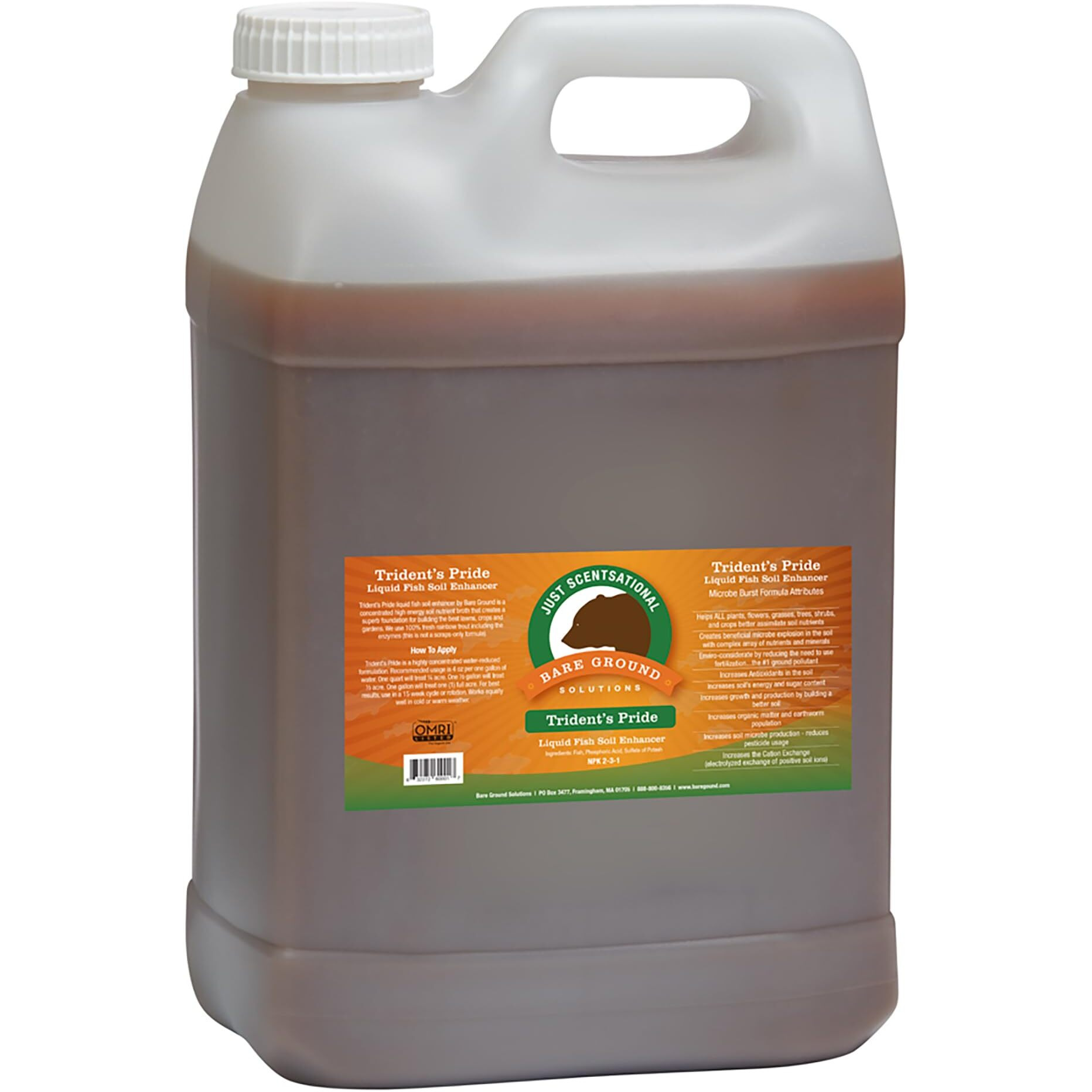 Just Scentsational Bare Ground Solutions TP-2.5G Trident's Pride Organic Liquid Fish Hydroponic Soil Fertilizer, 320 oz (2.5 Gallon)