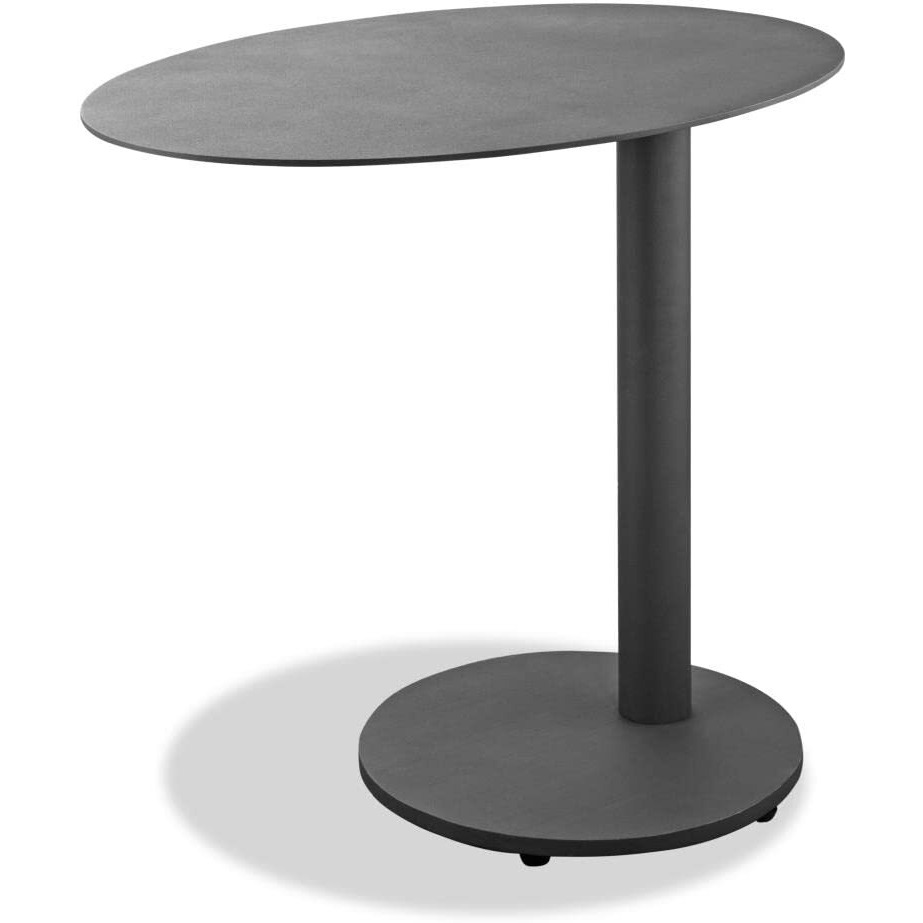 Whiteline Modern Living ST1608-GRY Colton Contemporary Indoor/Outdoor in Grey Aluminum Top and Steel Base Side Table, Gray