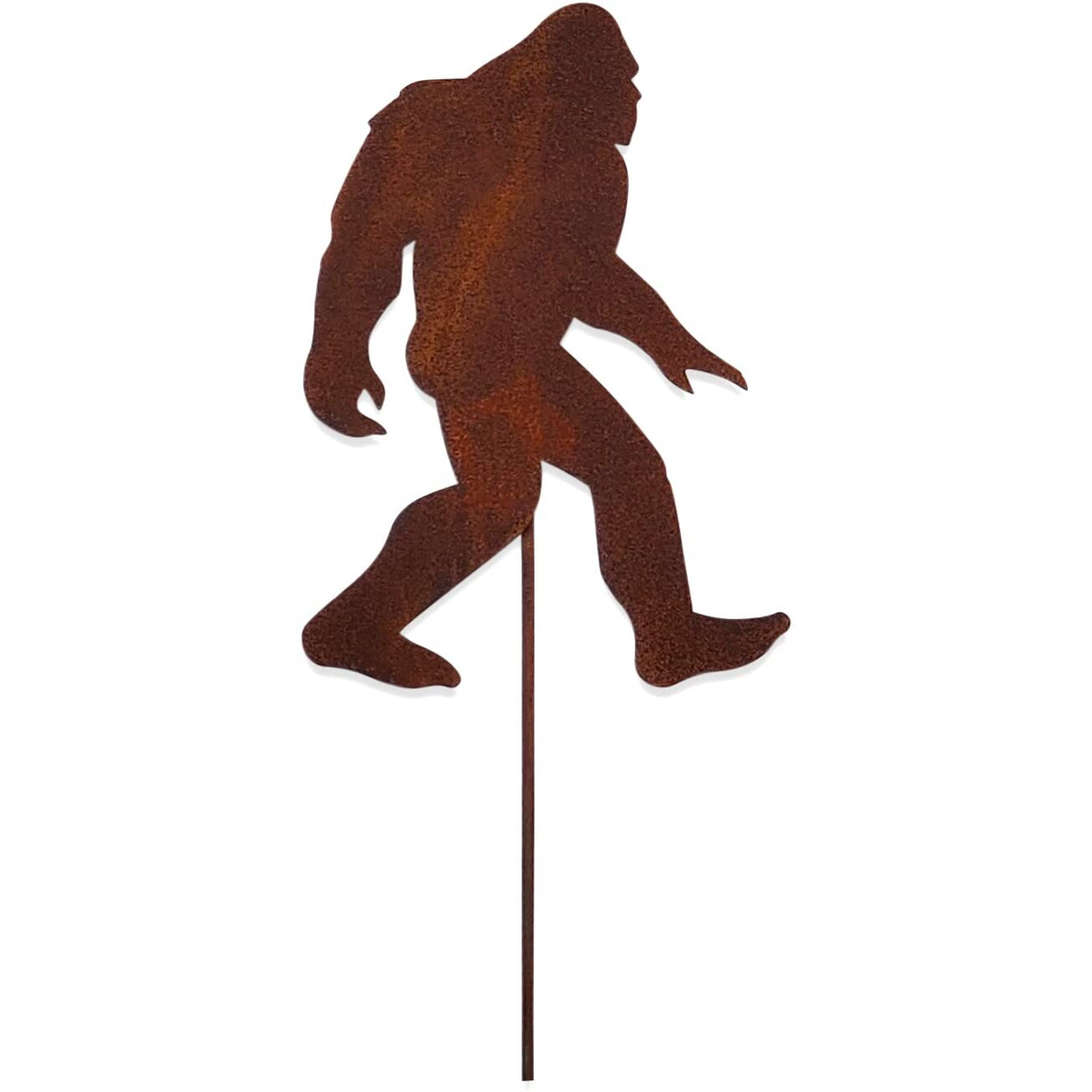 Village Wrought Iron Big Foot Rusted Garden Stake 35 Inches