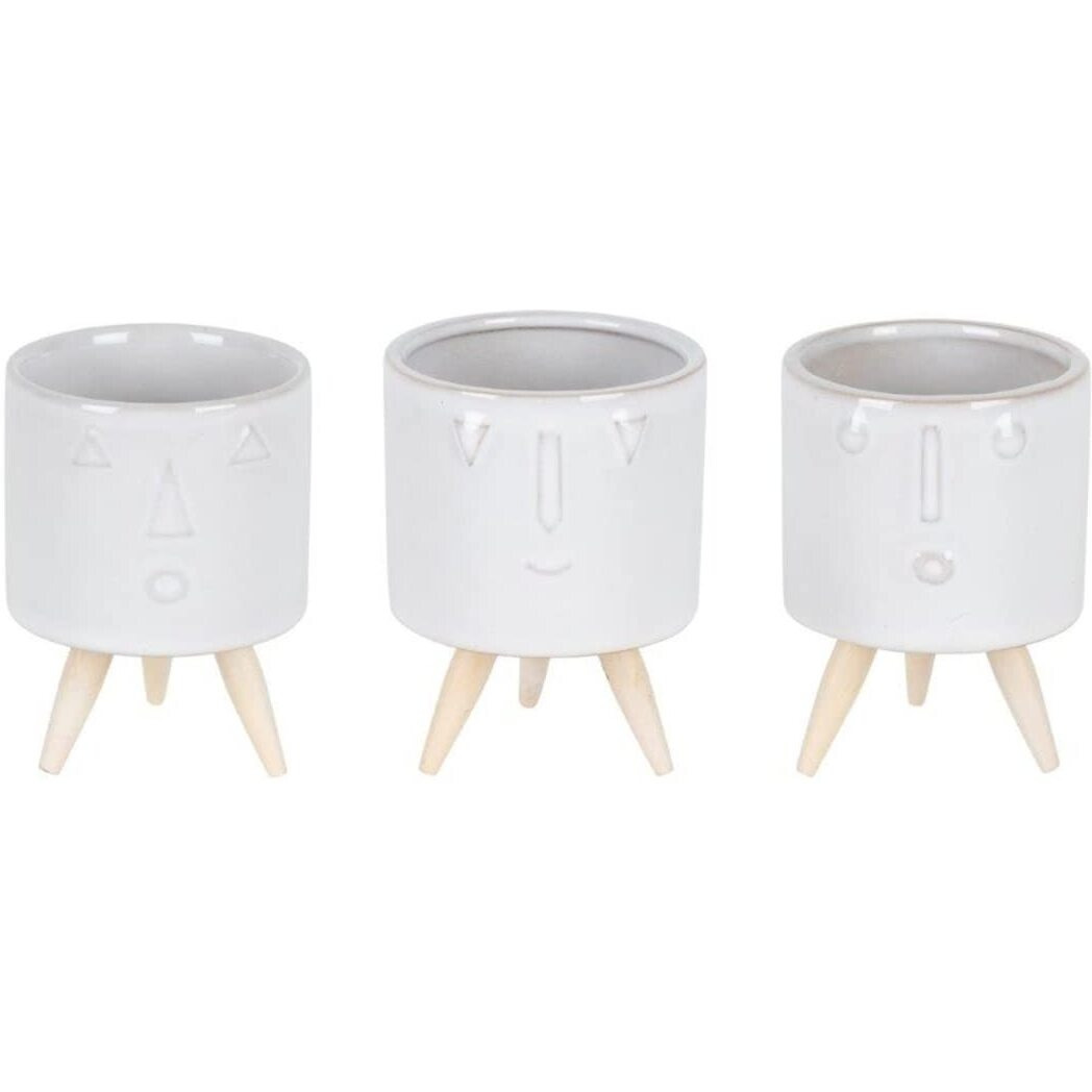 Melrose Modern Home Decorative Pot (Set of 3) 3" D x 4" H Porcelain