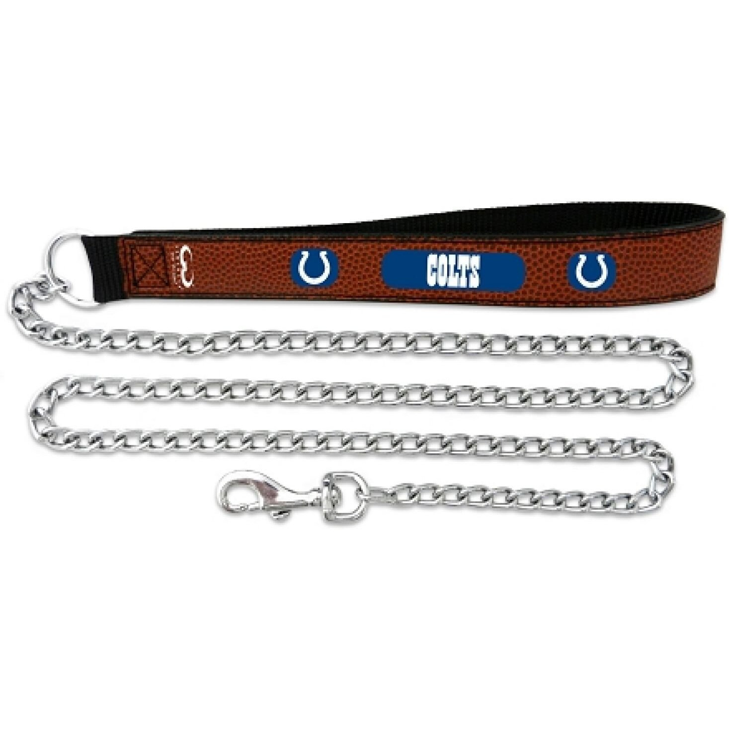 NFL Indianapolis Colts Football Leather 3.5mm Chain Leash, Large