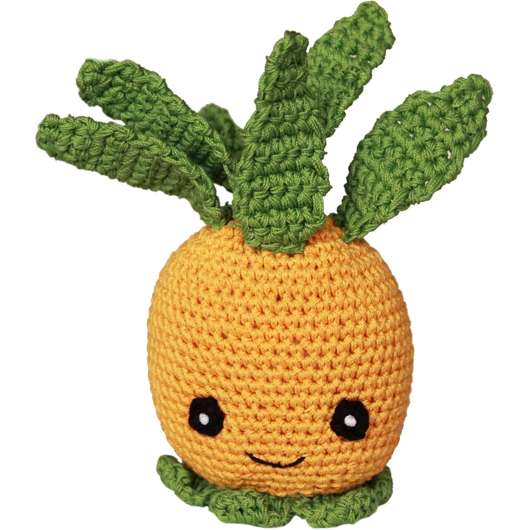 Mirage Pet Product Knit Knacks Paulie The Pineapple Organic Cotton Small Dog Toy