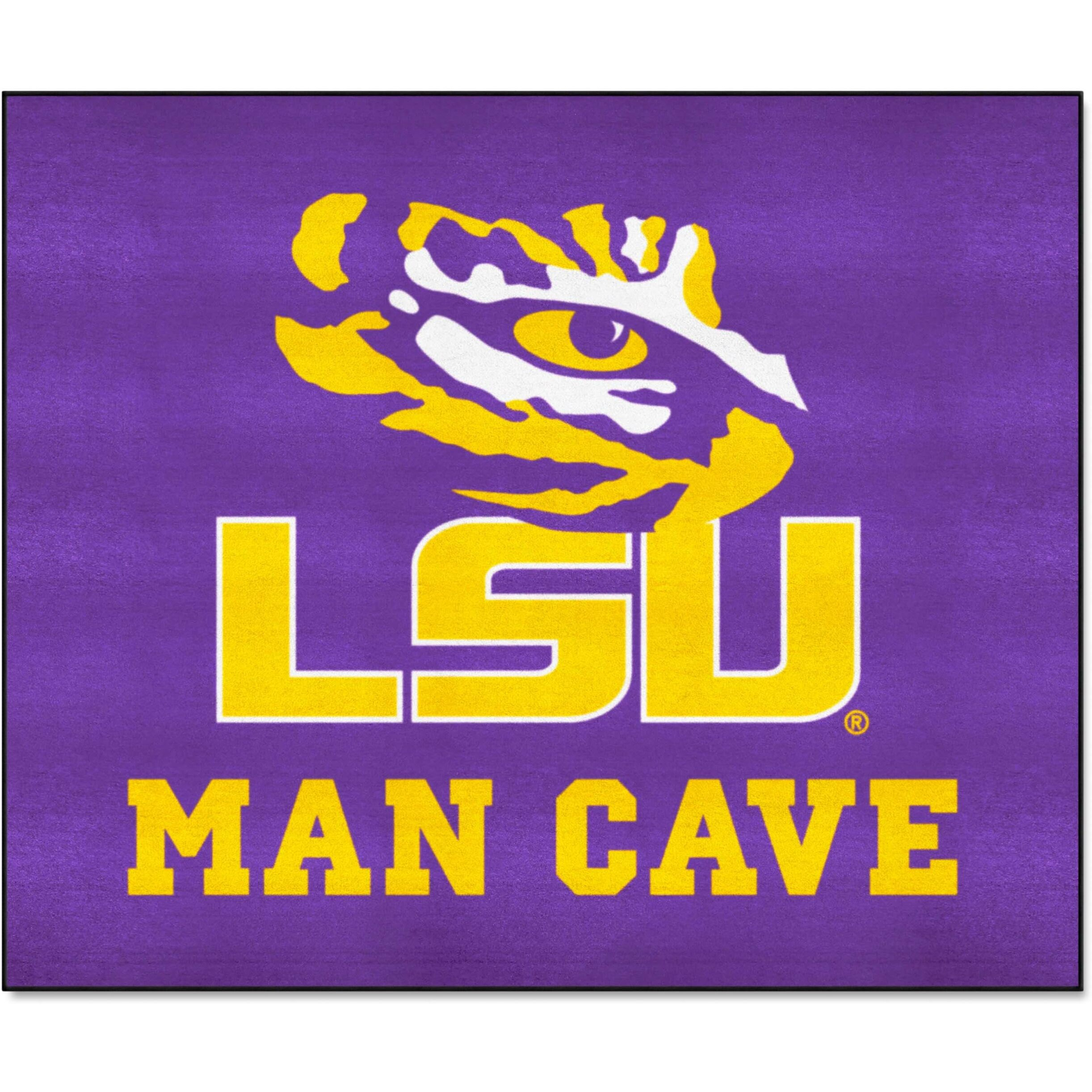 FANMATS 14566 LSU Tigers Man Cave Tailgater Rug - 5ft. x 6ft. Sports Fan Area Rug, Home Decor Rug and Tailgating Mat