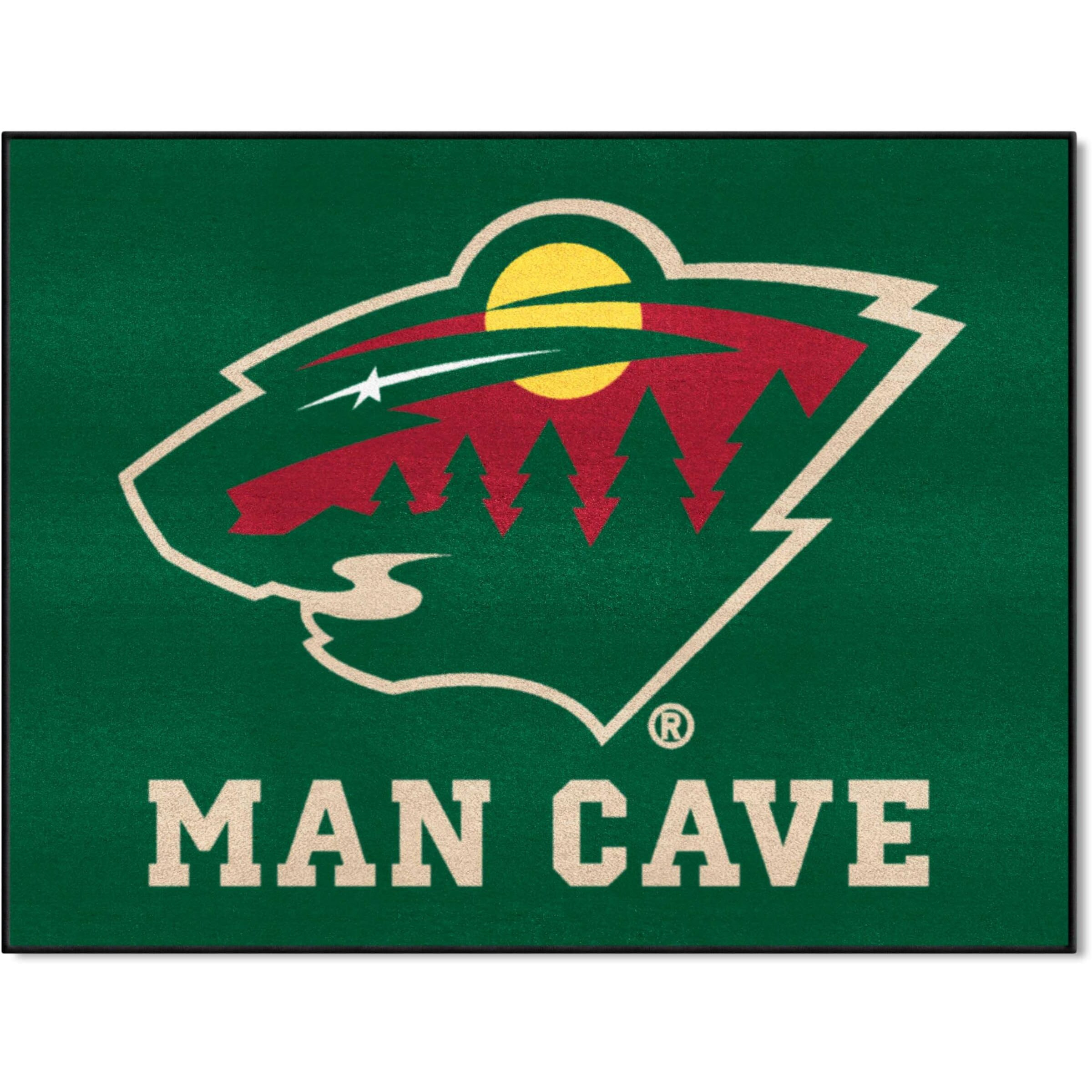 FANMATS 14441 Minnesota Wild Man Cave All-Star Rug - 34 in. x 42.5 in.