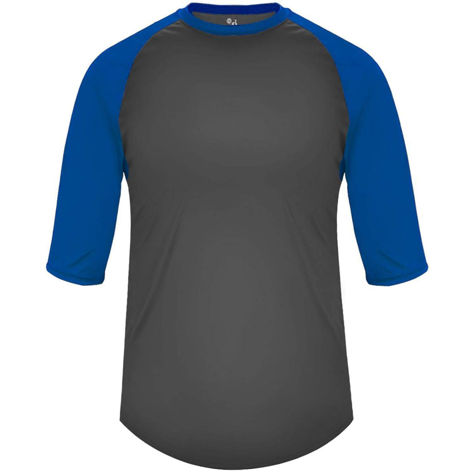 B-Baseball Youth Tee Graphite/Royal Blue Large