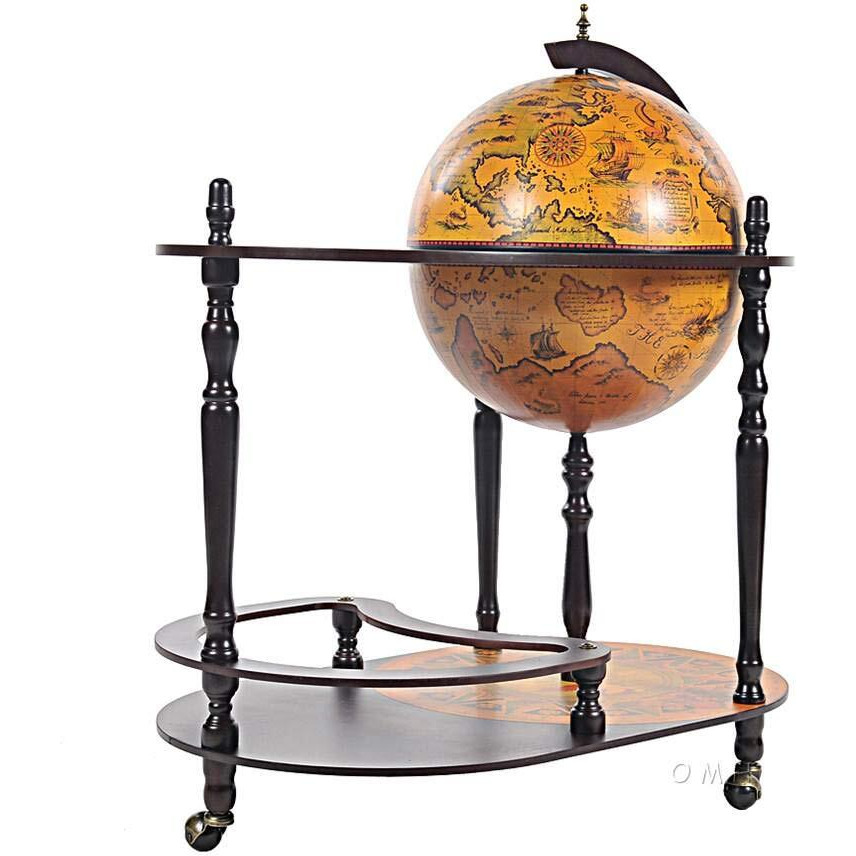 Old Modern Handicrafts Globe Drink Trolley 16.5-Inch Red