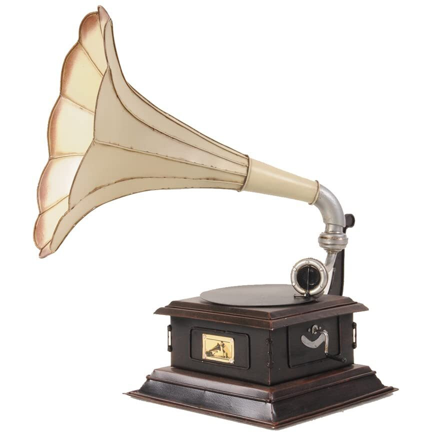 Old Modern Handicrafts 1911 HMV Gramophone Monarch Model V Display-Only - 11 Scale Model - an Exotic Decoration Piece for Home & Office - 14.5L x 10.0W x 15.5H Inches