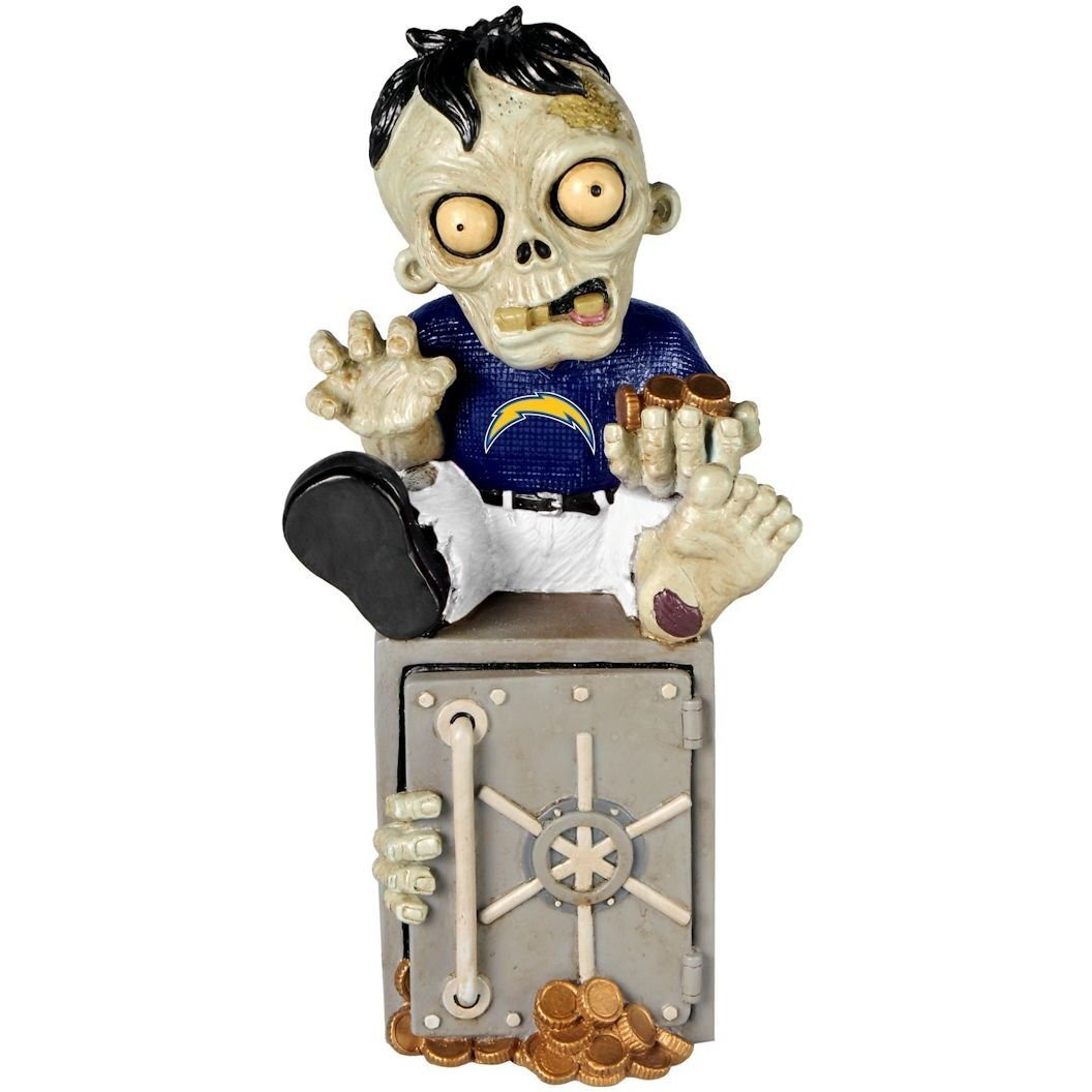 FOCO Forever Collectibles NFL San Diego Chargers Unisex Zombie Figurinezombie Figurine Bank, Team Color, One Size