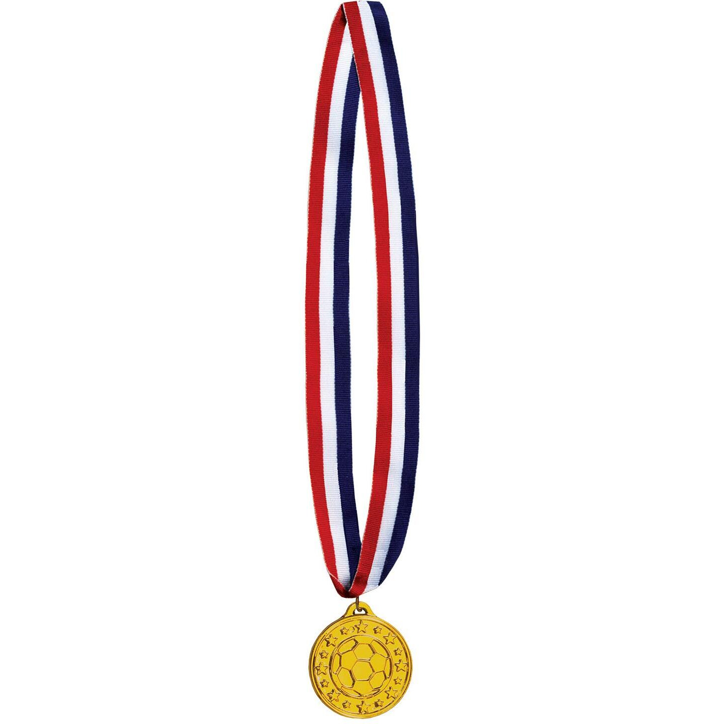 Beistle Gold Soccer Medal with Ribbon - 1 Pc.