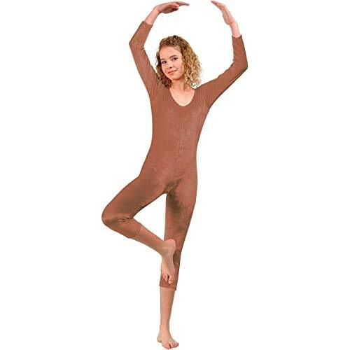 212 Main Girls Velvet Unitard Brown - Small 5-6