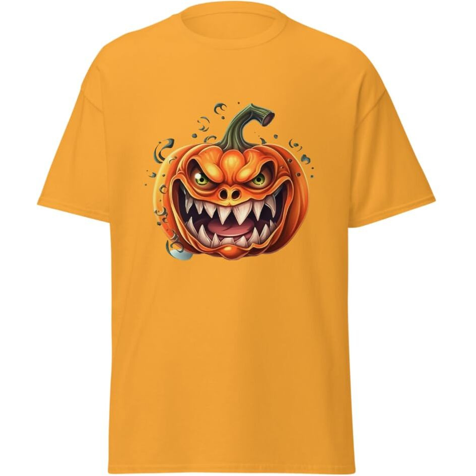 Halloween Smilling Pumpkin Head Classic Fashion T-Shirt Black Size Medium(D0102Hgd4Rv)