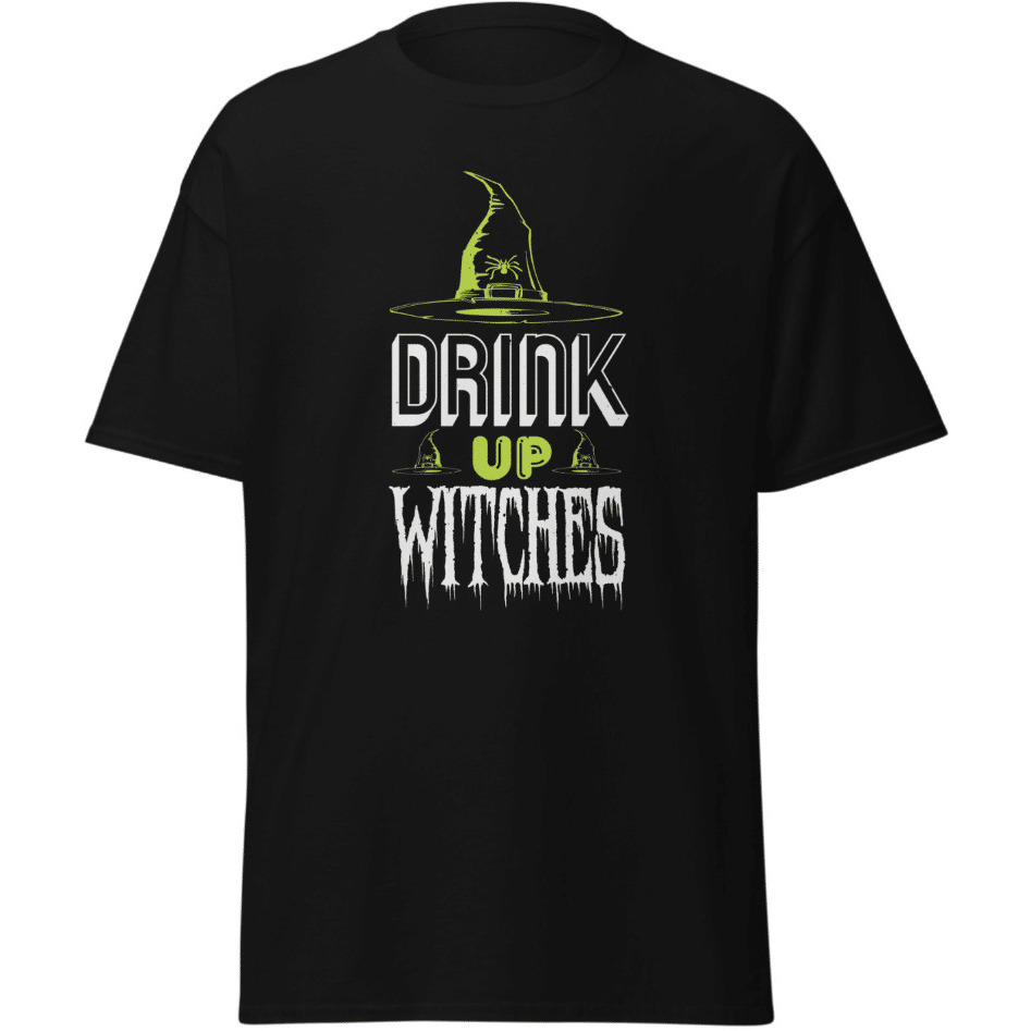 Drink Up Witches Halloween T-Shirt Design Black  Size Medium(D0102Hgdns7)