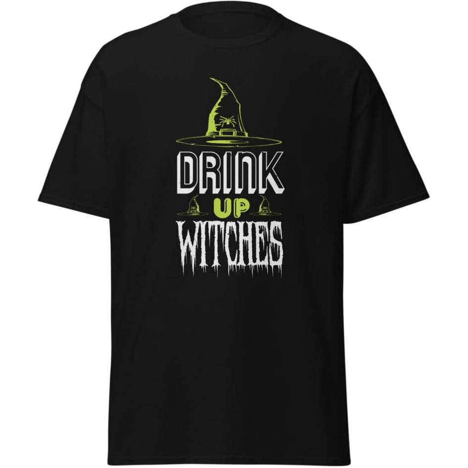 Drink Up Witches Halloween T-Shirt Design Black  Size Medium(D0102Hgdns7)