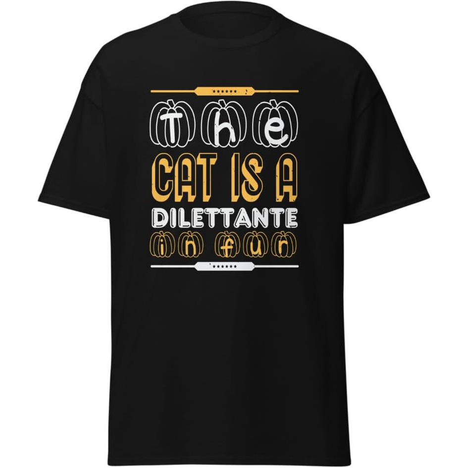 Cat Is A Dilettante Halloween T-Shirt Design Merchyprint Black  Size Medium(D0102Hgdnp7)