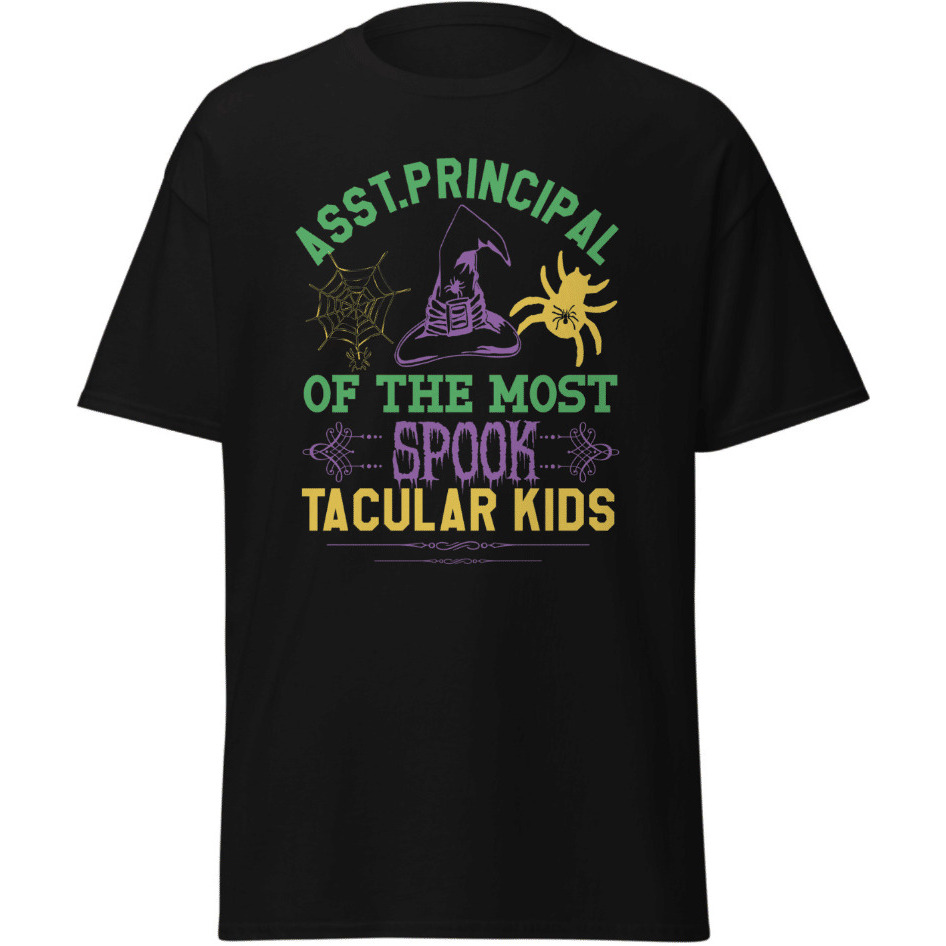 Halloween Asst Principal Spook T-Shirt Designs Merchyprint Black  Size Medium(D0102Hgdngu)