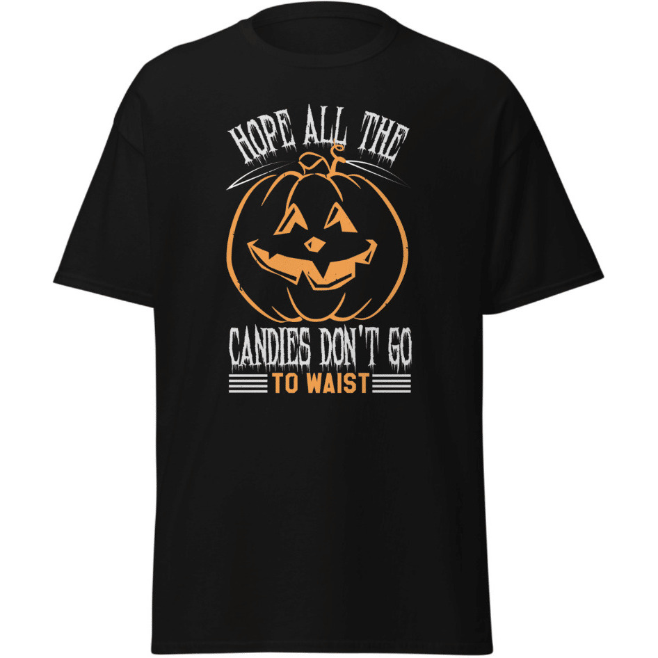 Halloween All Candy Go To Waist T-Shirt Pumpkin Design Black   Size Medium(D0102Hgdk6Y)