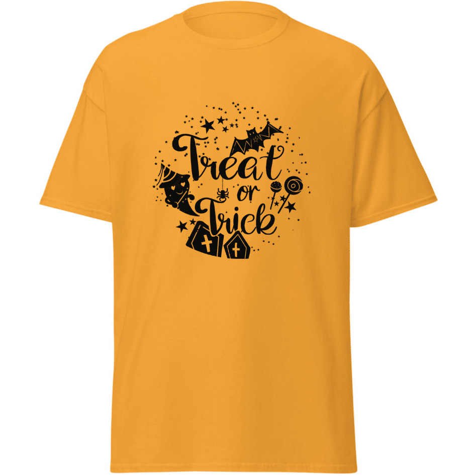 Treat Or Trick Grave Yard Halloween Merchyprint Design Yellow   Size Medium(D0102Hgdkmv)