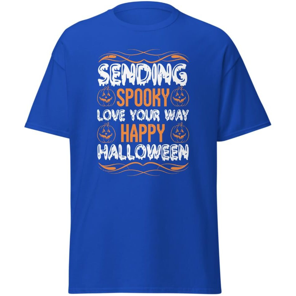 Spooky Love Happy Halloween Pumpkin T-Shirt Design Merchyprint Black   Size Medium(D0102Hgd46U)