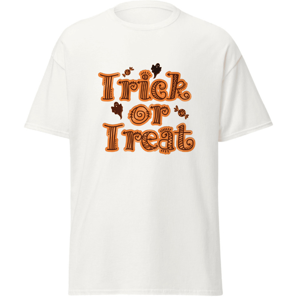 Halloween Trick Or Treat Ghost Merchyprint Design Black  Size Medium(D0102Hgdn3Y)