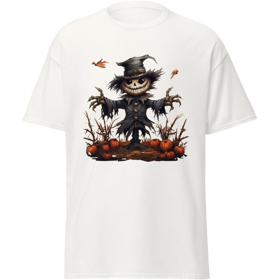 Halloween Scarecrow Fashion Orange T-Shirt Merchyprint  Size Medium(D0102Hgdkby)