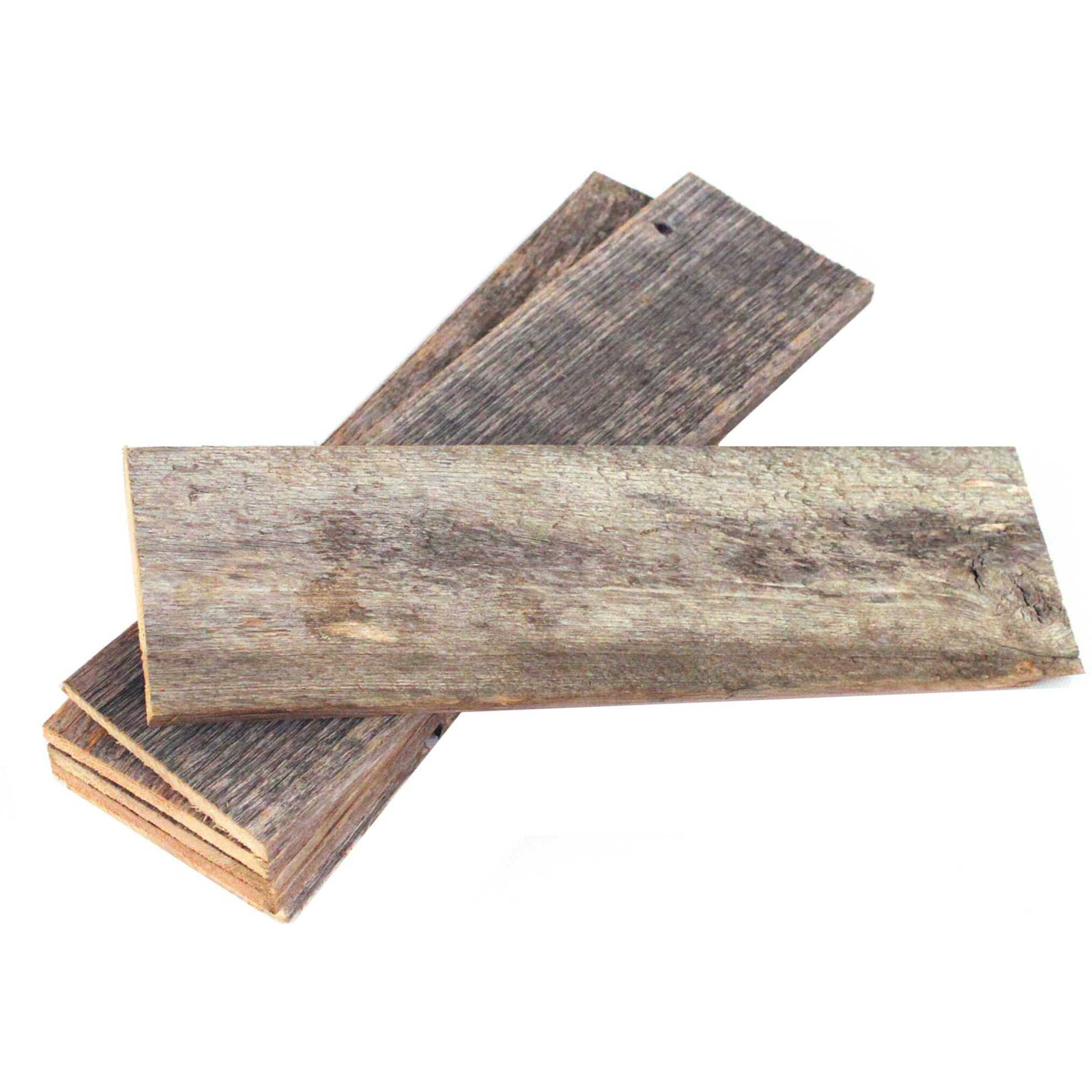 Pack Of 6 Rustic Natural Weathered Gray Wood Planks