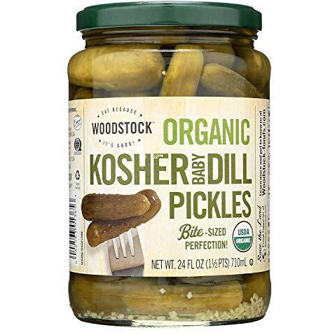 Woodstock Farms Organic Baby Kosher Dill Pickles ( 6X24 Oz)