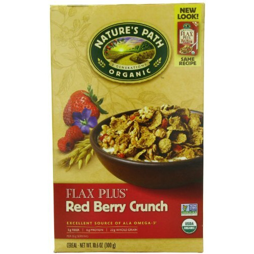 Natures Path Organic Cold Flax Plus Red Berry Crunch Cereal  10.5 Ounce - 12 Per Case.