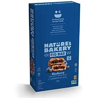 Nature   S Bakery Whole Wheat Fig Bars  Blueberry  Real Fruit  Vegan  Non-Gmo  Snack Bar  Twin Packs- 12 Count