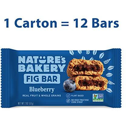 Nature   S Bakery Whole Wheat Fig Bars  Blueberry  Real Fruit  Vegan  Non-Gmo  Snack Bar  Twin Packs- 12 Count