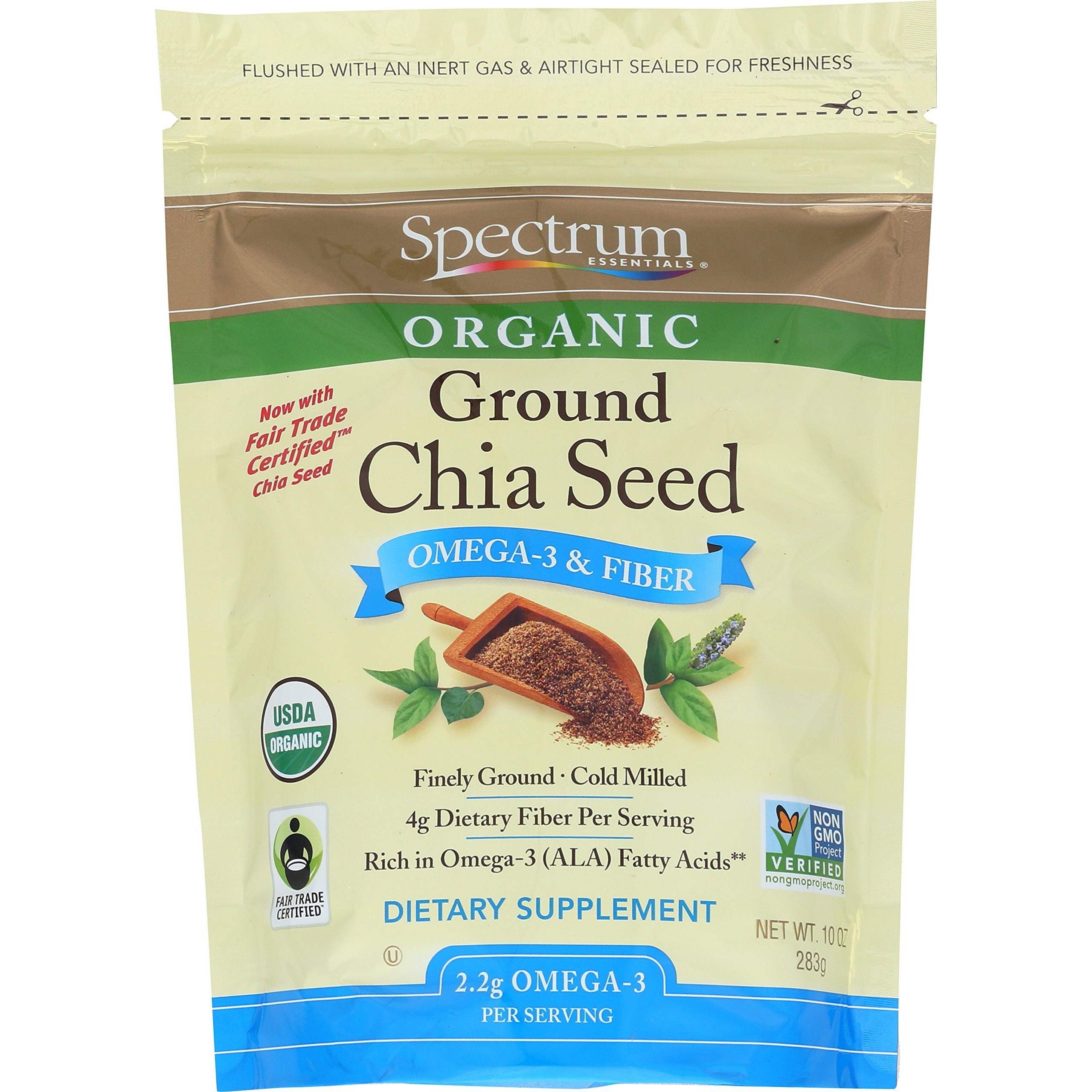 Spectrum Essentials Organic Chia Seed - Ground - 10 Oz(D0102H5Nitp)