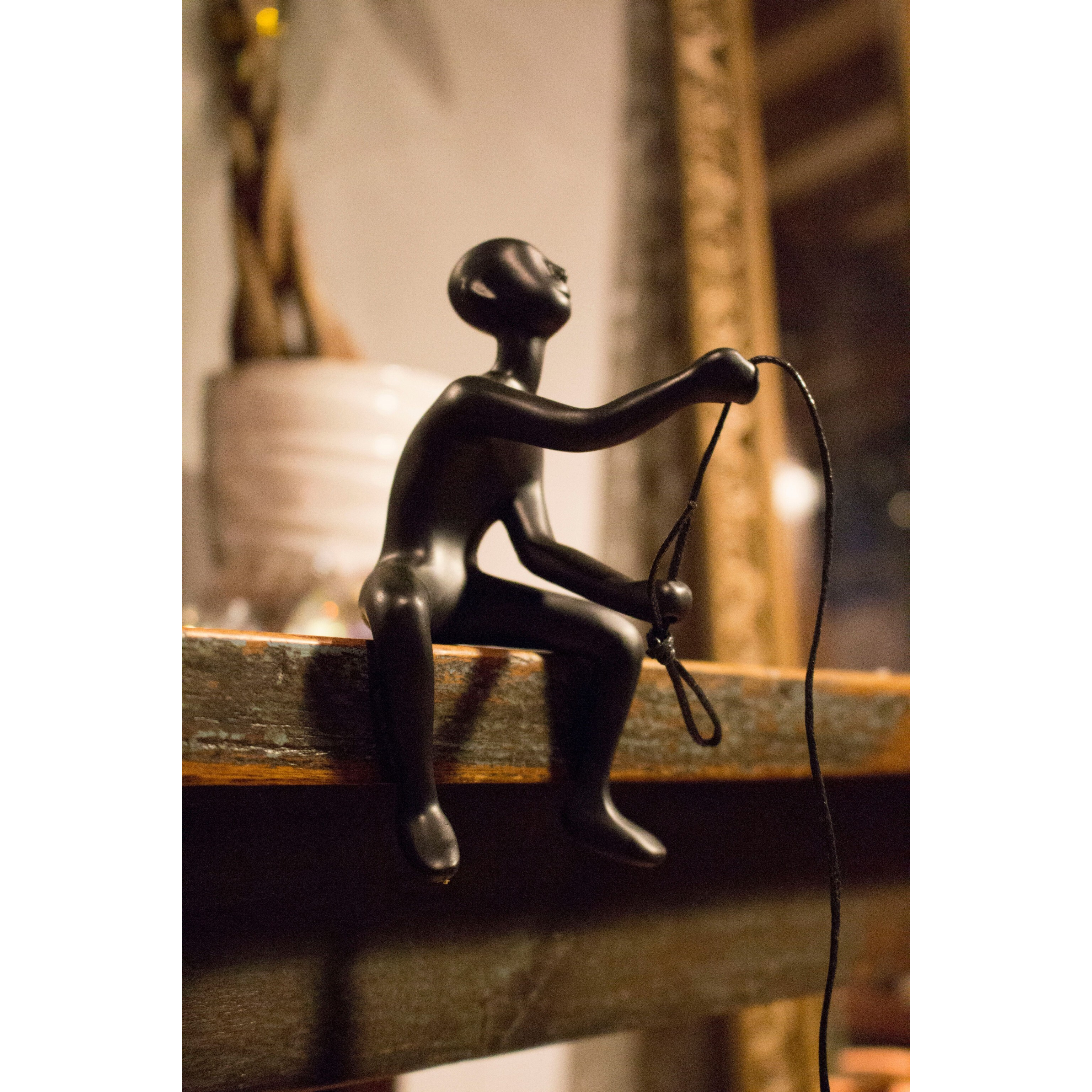 3.5"" X 3.5"" X 5.5"" Black Climbing Man - Wall Art