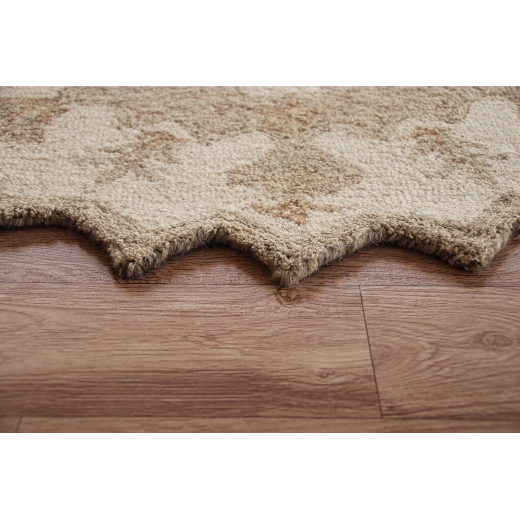 2 X 4 Tan Retro Modern Medallion Hearth Rug