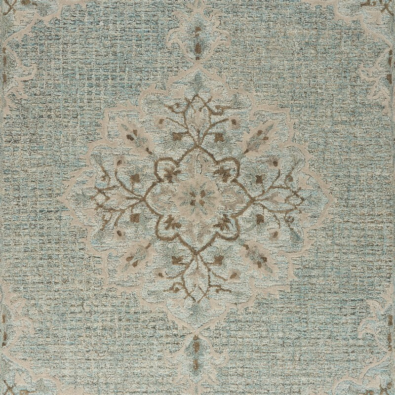 8 X 10 Blue And Beige Flor Medallion Area Rug