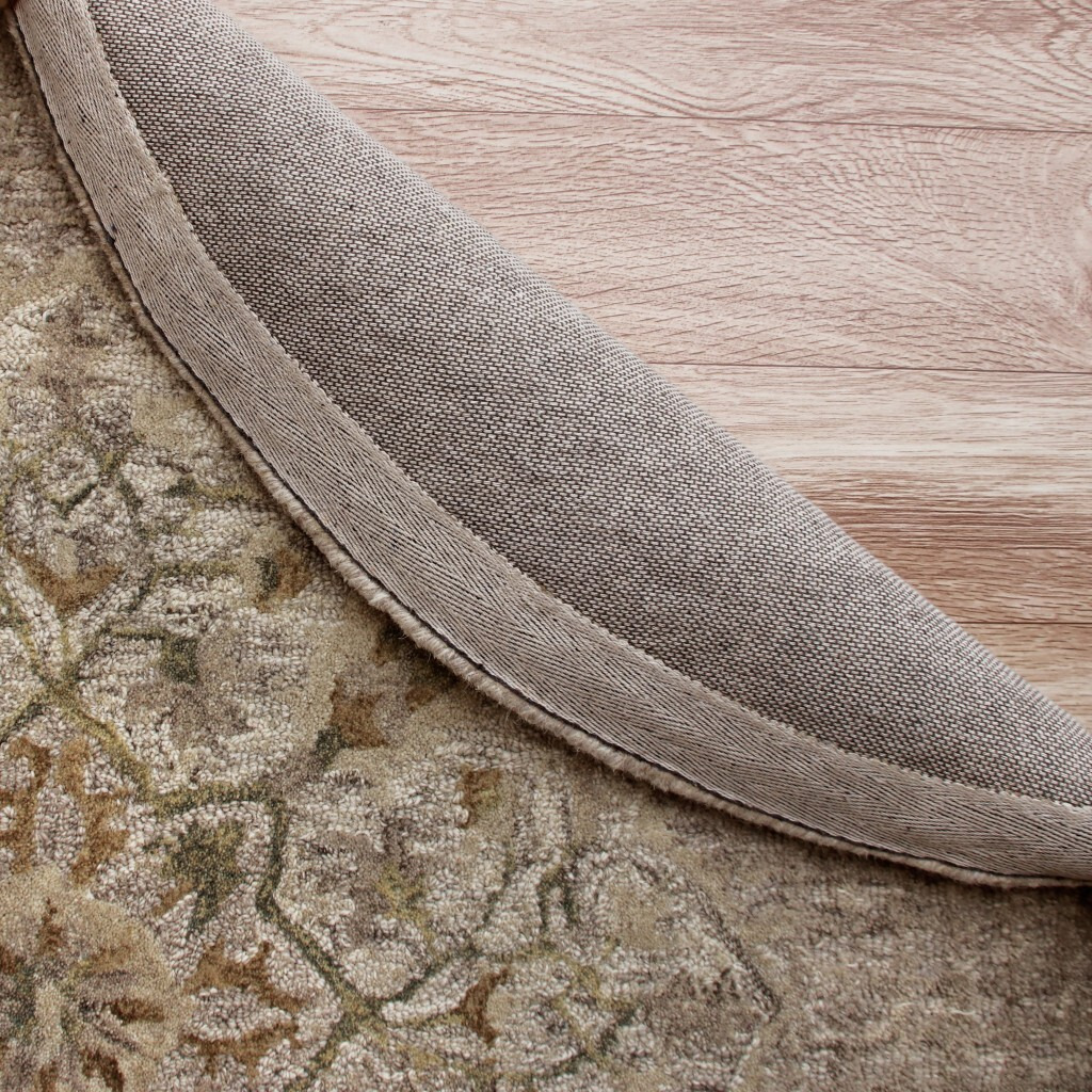 6 Round Beige Distressed Medallion Area Rug