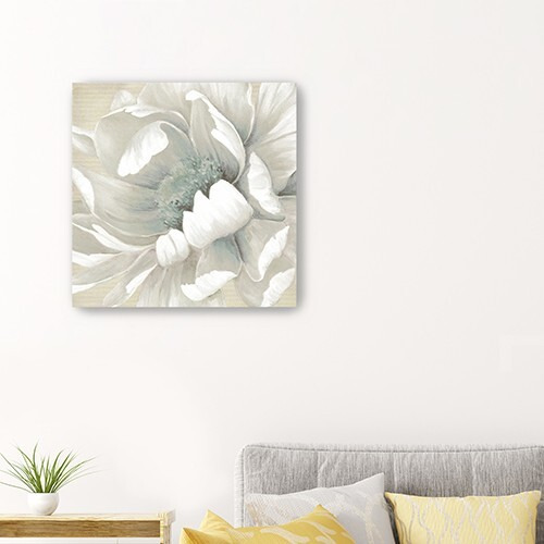 20"" Soft Winter Flower In Bloom Canvas Wall Art