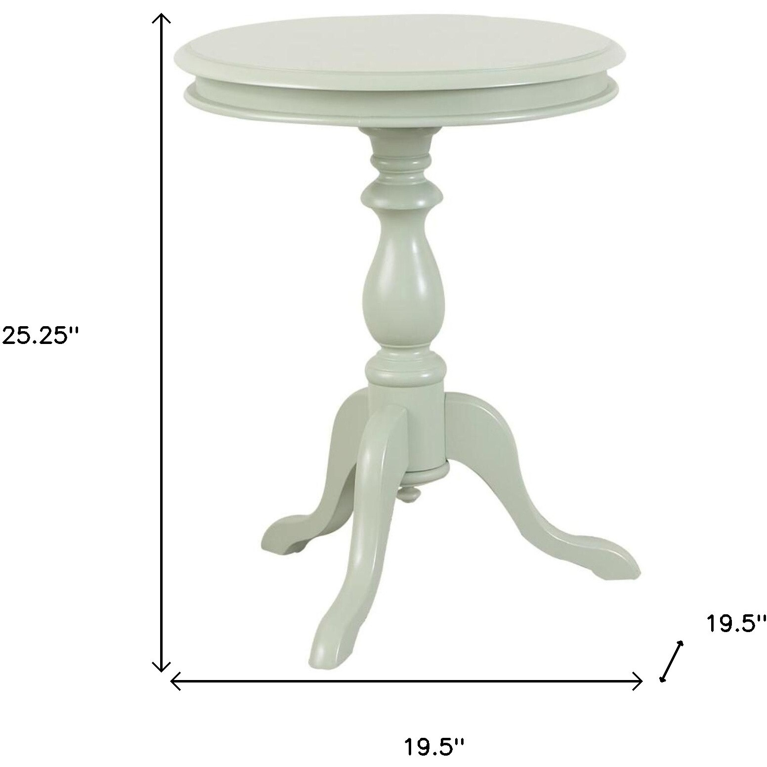 25"" Antique Ivory Manufactured Wood Round End Table