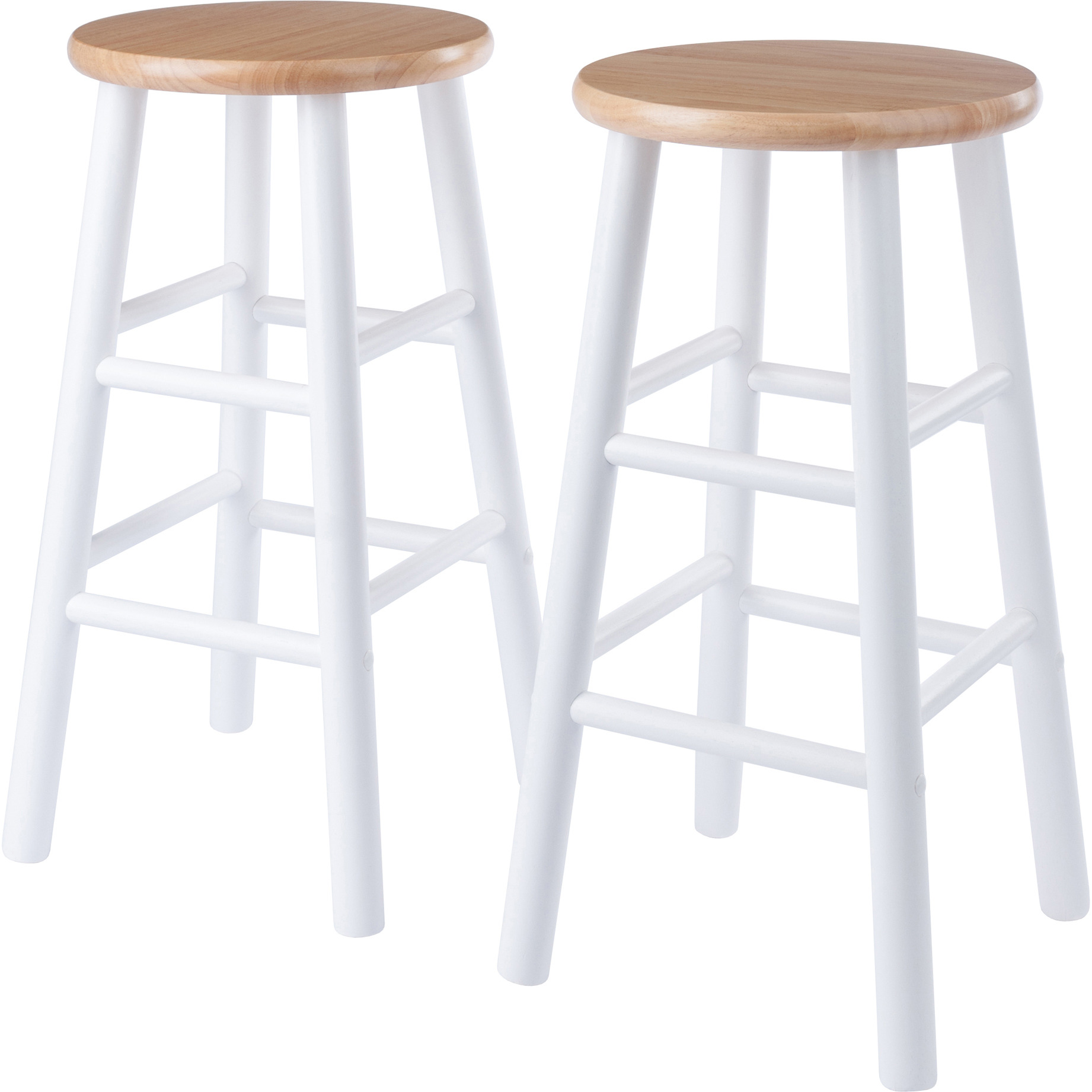 Huxton 2-Pc Counter Stool Set  Natural And White