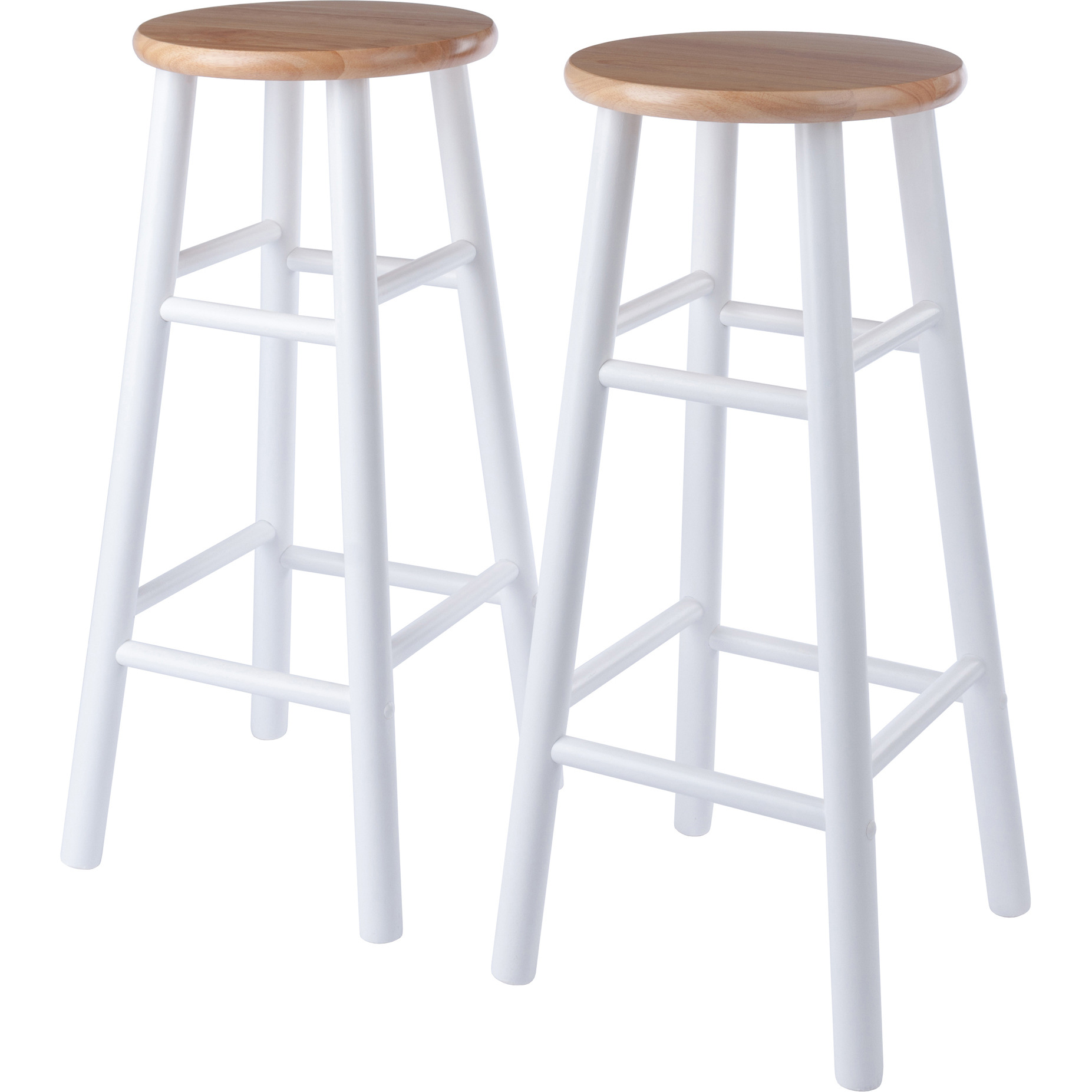 Huxton 2-Pc Bar Stool Set  Natural And White