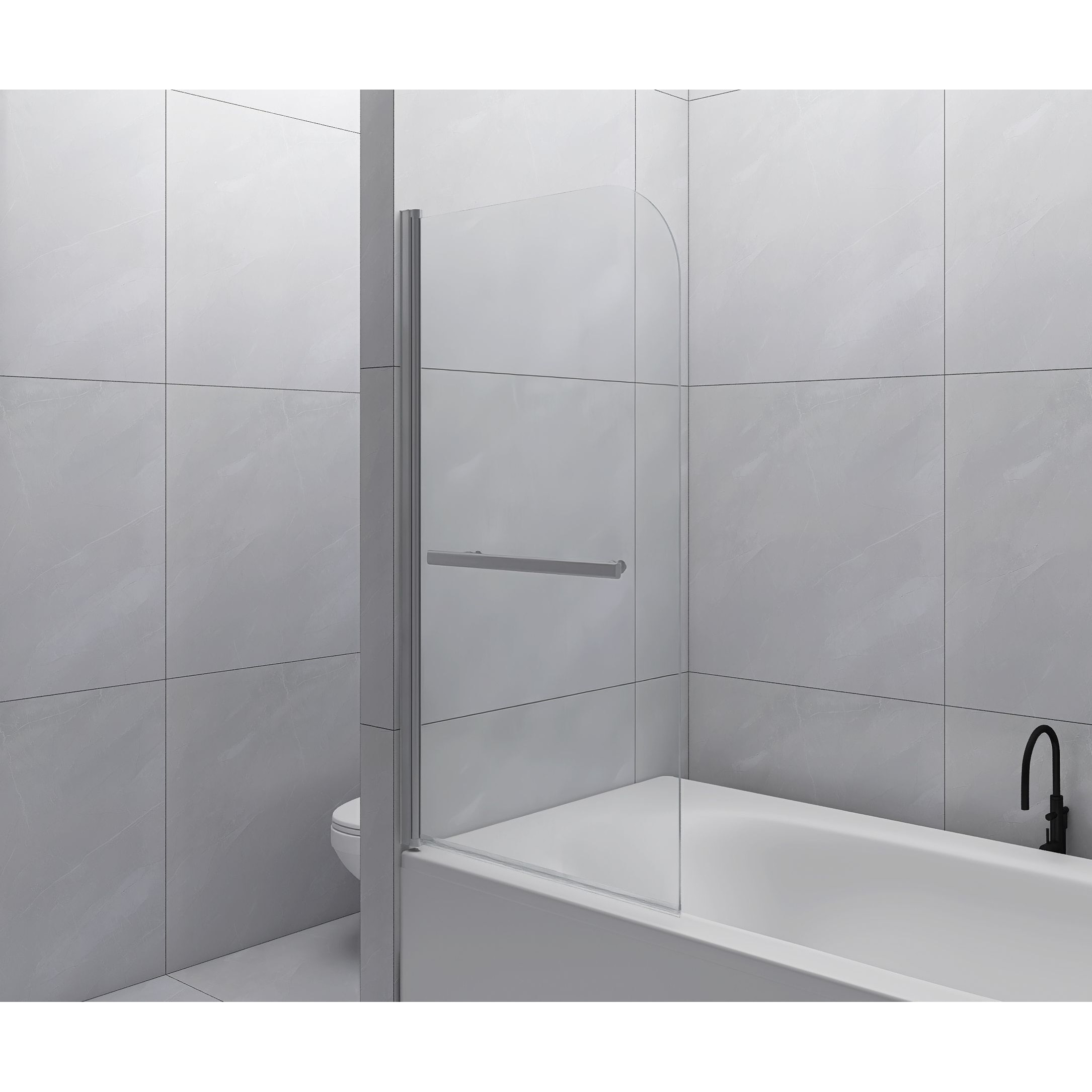 Goodyo 31X55 Bathtub Screen Framless Shower Door Tempered Glass Shower Panel(D0102H71Cjt)